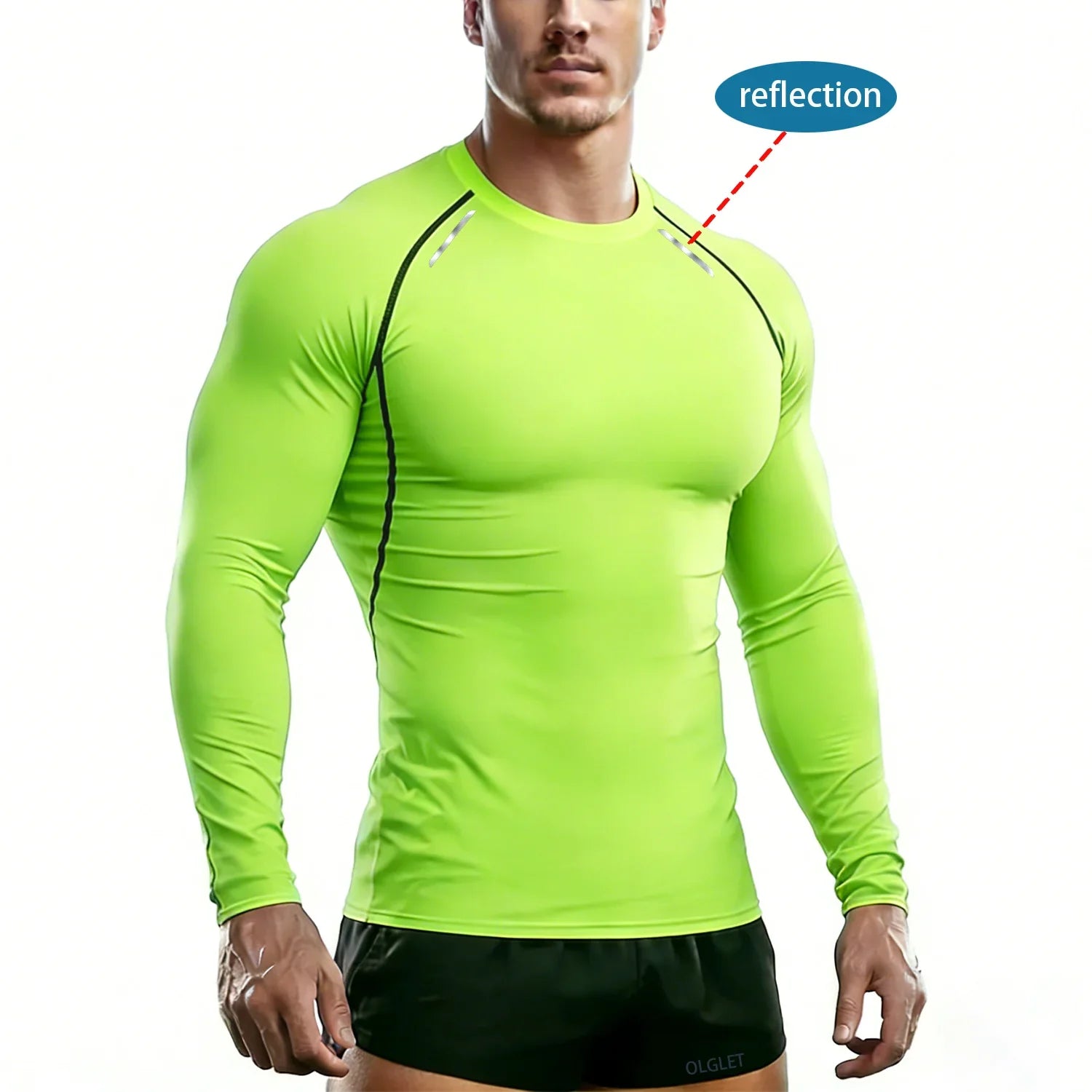 Men's compression long sleeve gym shirt by THRIXINE, showcasing a fitted athletic top with a sleek design and moisture-wicking fabric.