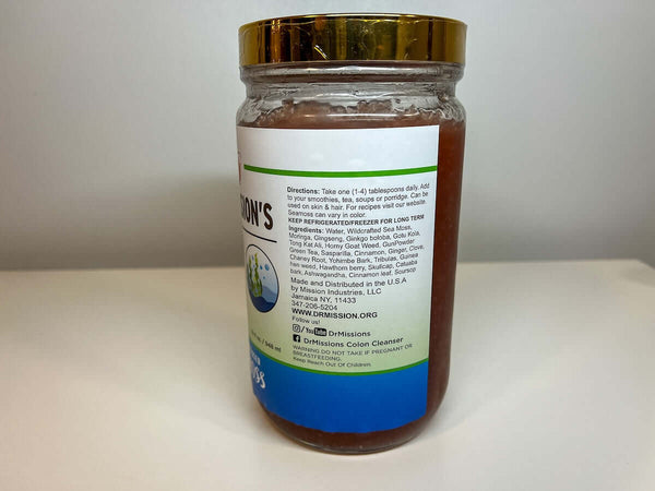 Sea moss gel by VeggieVerve, Dr. Mission Sea Moss Gel for natural energy boost with a jar of vibrant green sea moss gel.