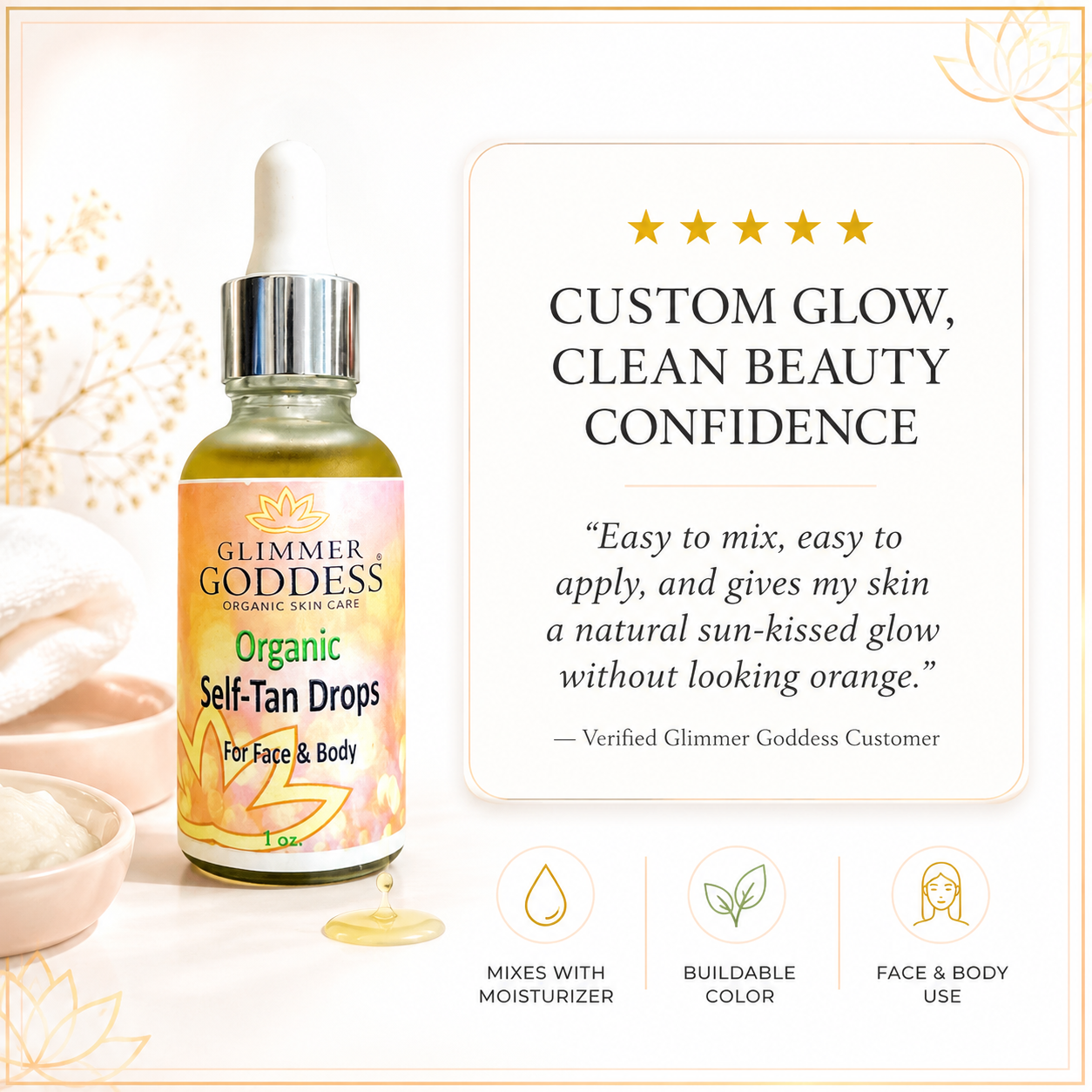 Organic Self Tan Drops – Fast Glow