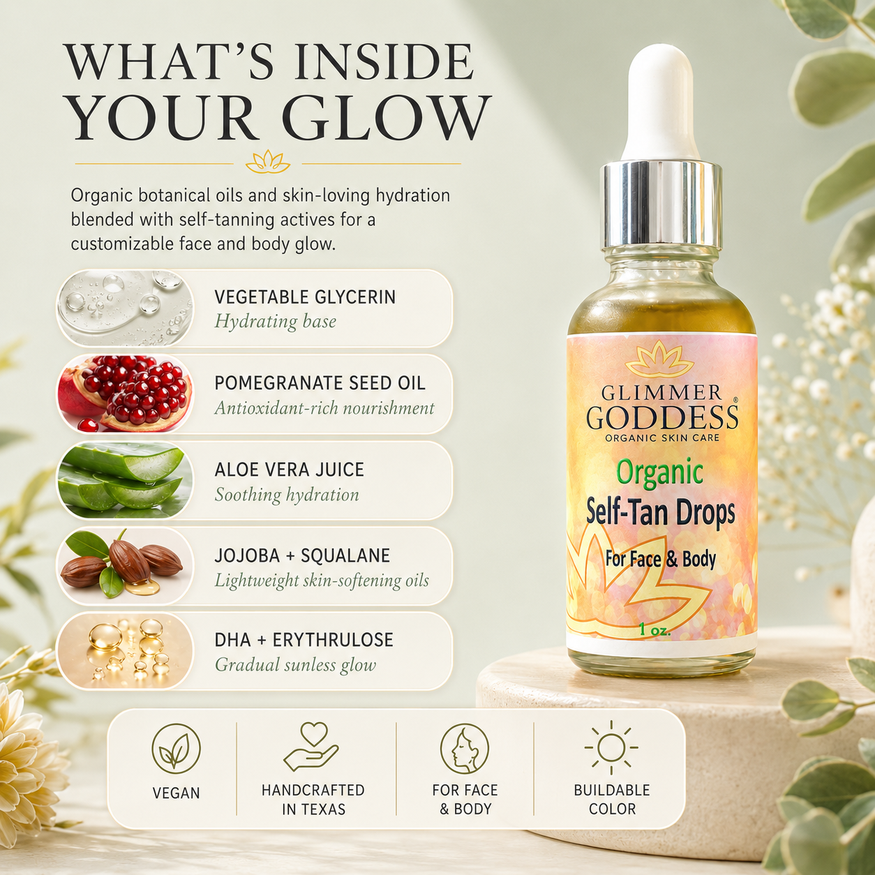 Organic Self Tan Drops – Fast Glow