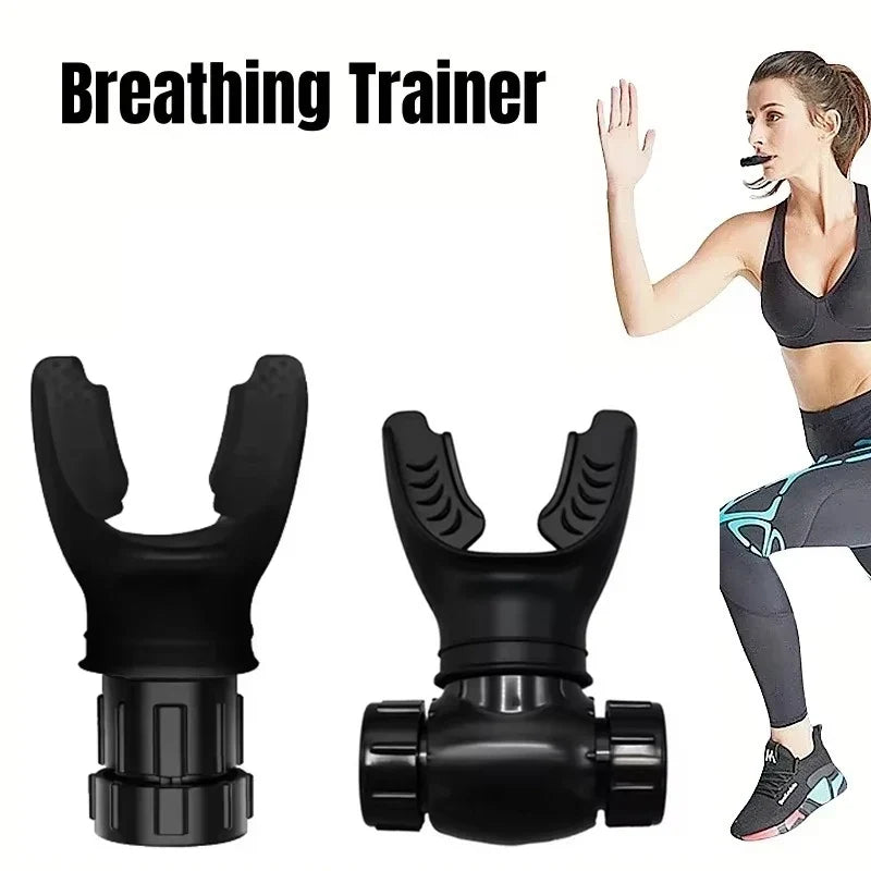 ARBA Global sports breathing trainer with face mouthpiece for lung exercise and respiratory fitness at home.