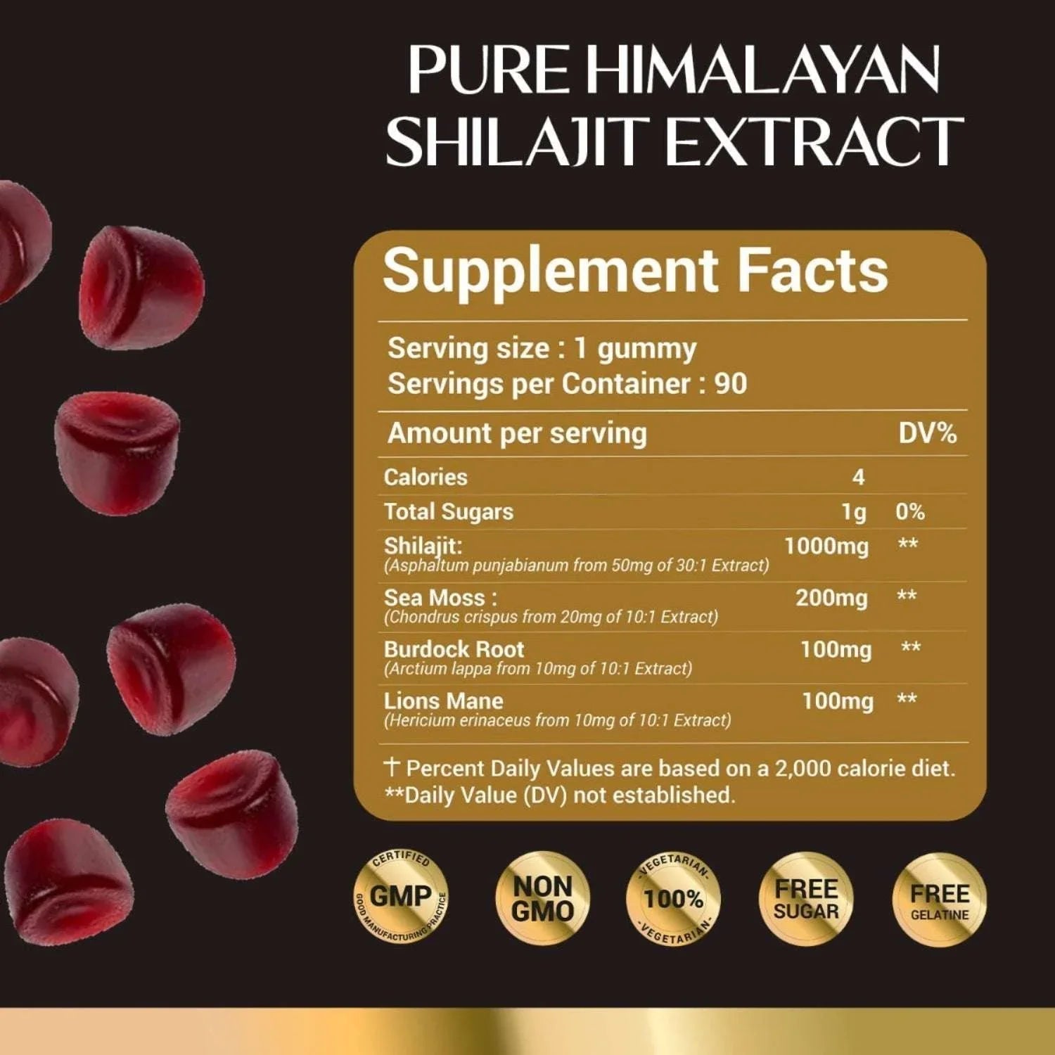 Pure Himalayan Shilajit Gummies 1500mg – 90 Gummies
