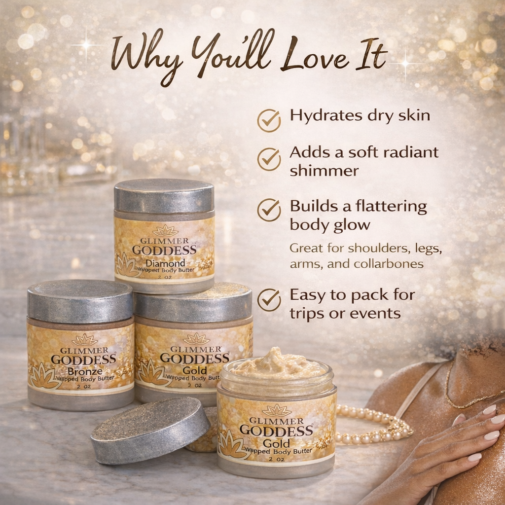 Organic Shimmering Body Butter Trio – 3 x 2 oz Travel Set