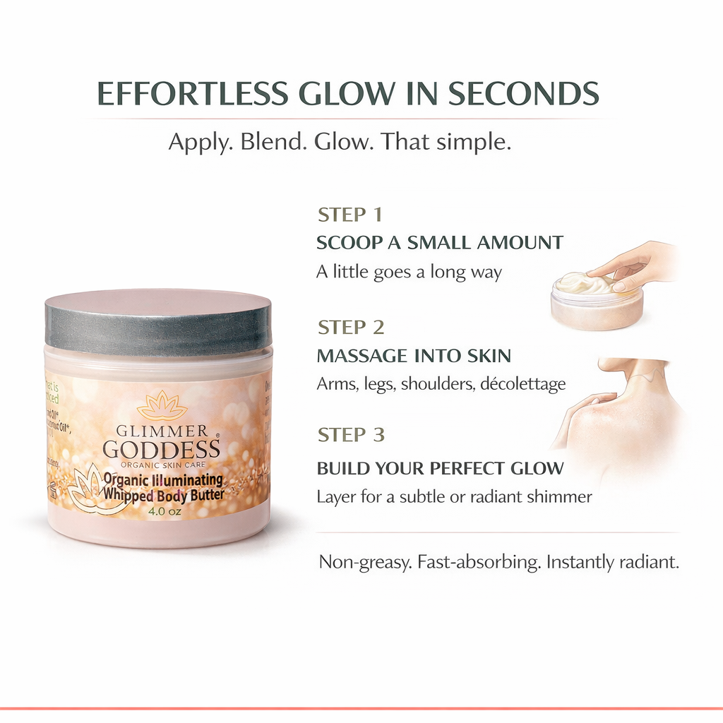 Organic Shimmer Body Butter – Radiant, Deep Hydration