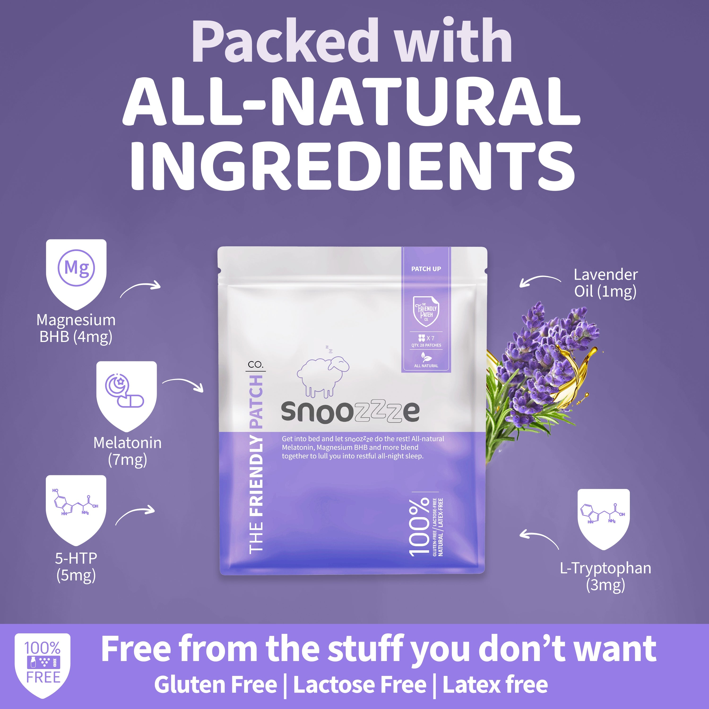 Friendly Patch Co Essentials Snooze Vitamin Patch for sleep support, worn on skin for natural relaxation and rest.
