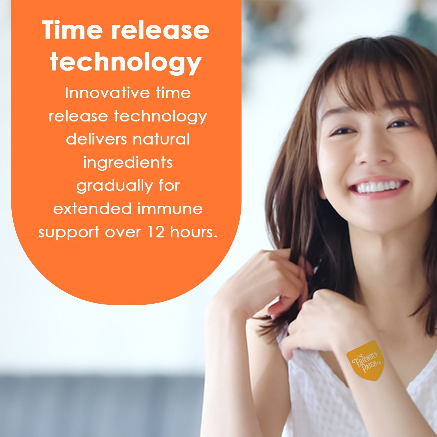 Eight Shield Wellness wearable skin patches by Friendly Patch Co designed for immune support and travel, shown on skin.