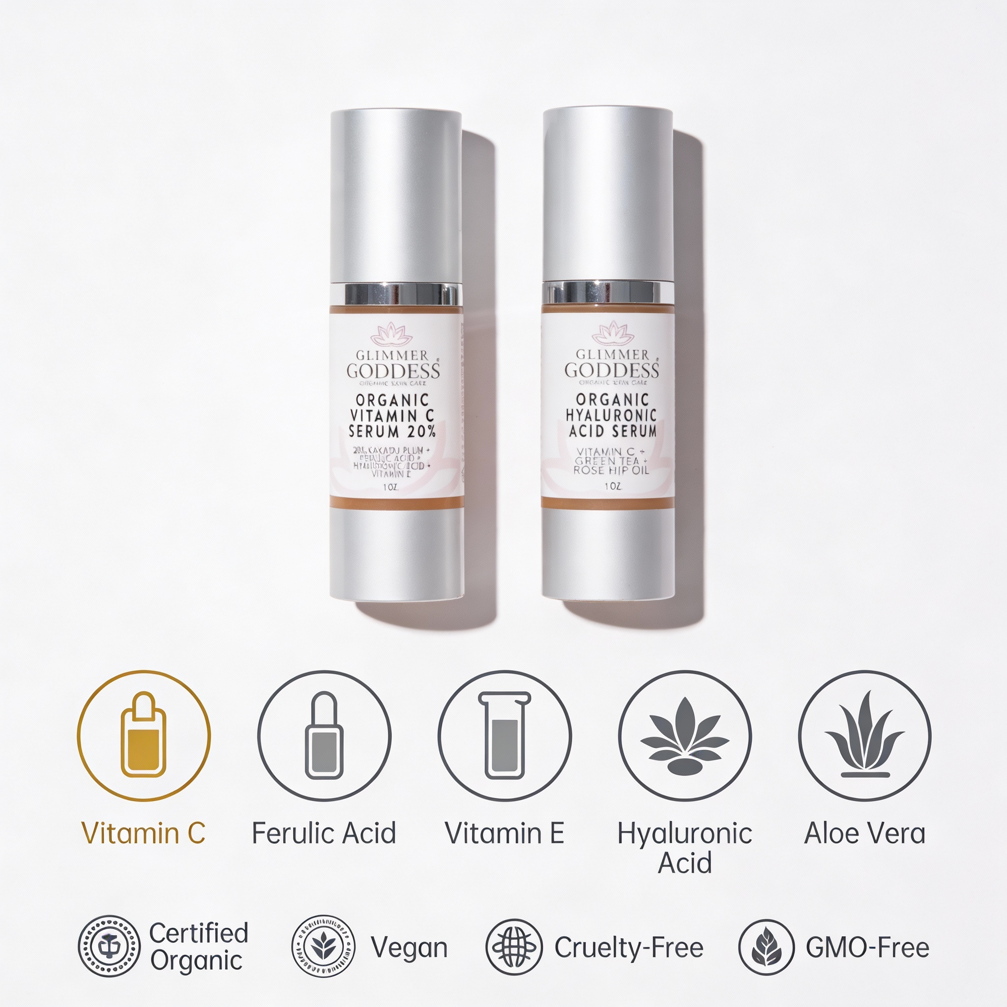 Vitamin C + Hyaluronic Acid Duo – Brightening & Plumping