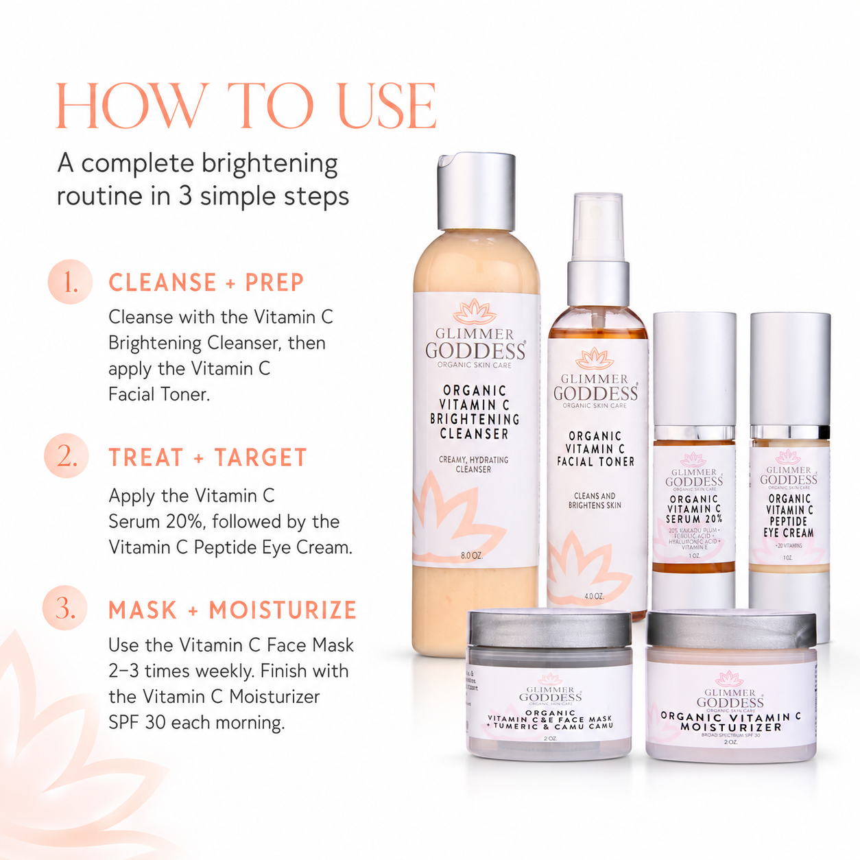 Vitamin C 6-Step Anti-Aging System – Complete Brightening Routine with SPF 30