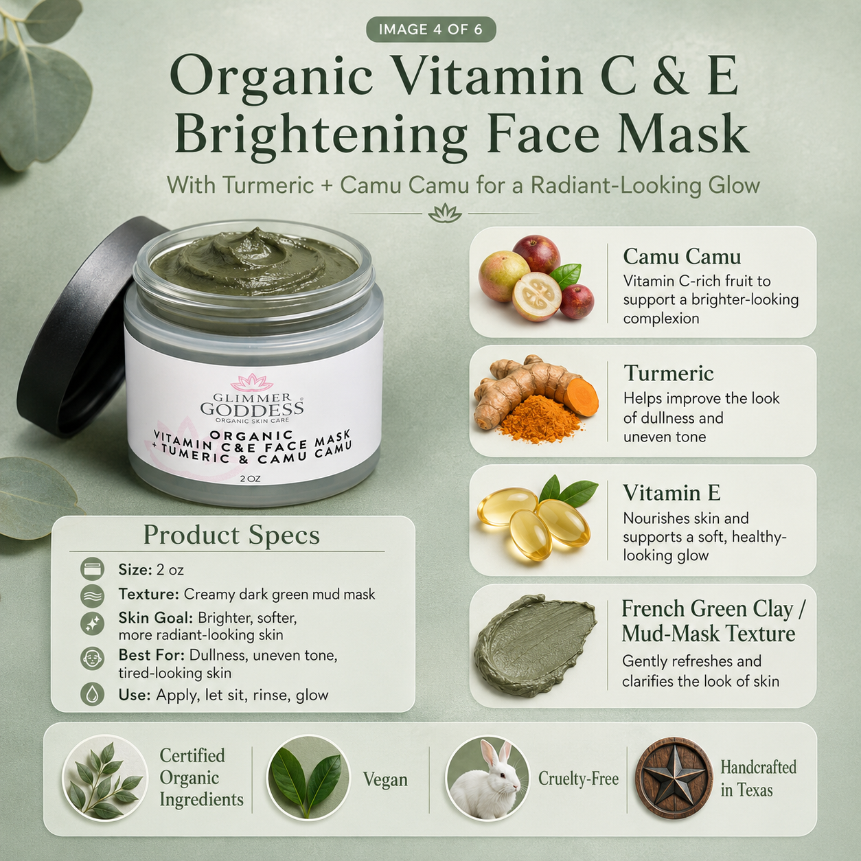 Organic Vitamin C & E Brightening Face Mask