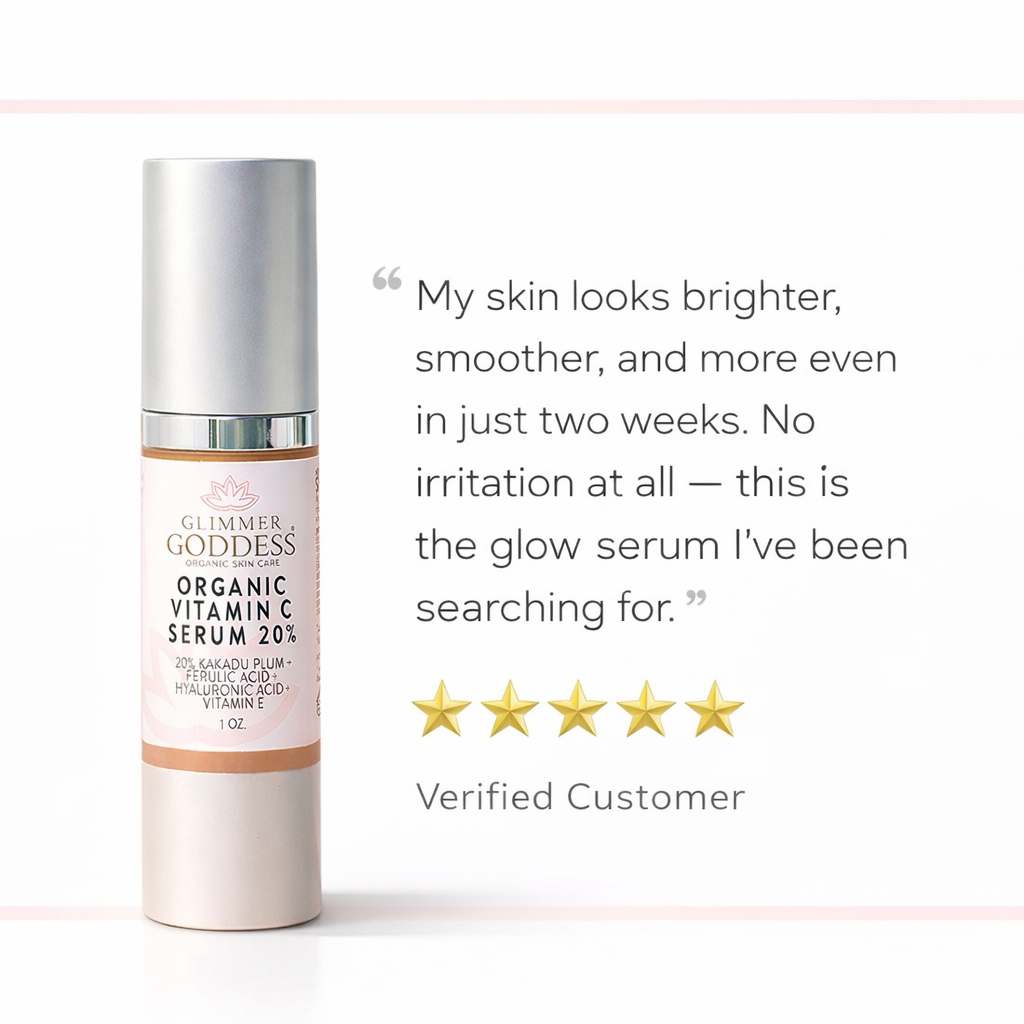 Organic Vitamin C Serum 20% – Brightening Treatment with Hyaluronic & Ferulic Acid