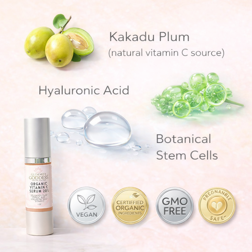 Organic Vitamin C Serum 20% – Brightening Treatment with Hyaluronic & Ferulic Acid