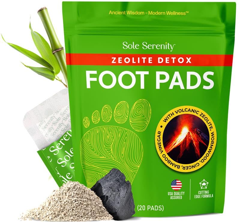 Green Zeolite detox foot pads from Lure Essentials designed for cleansing and revitalizing the feet during use.