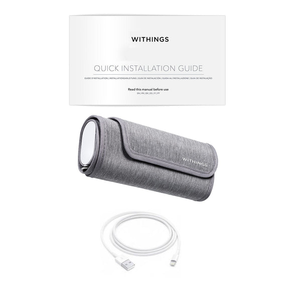 Medisitis Withings wireless blood pressure monitor on a white background, upper arm blood pressure device with digital display