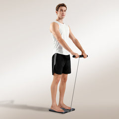 Arboleaf CS10K segmental smart scale displaying weight and body composition metrics on a digital screen.