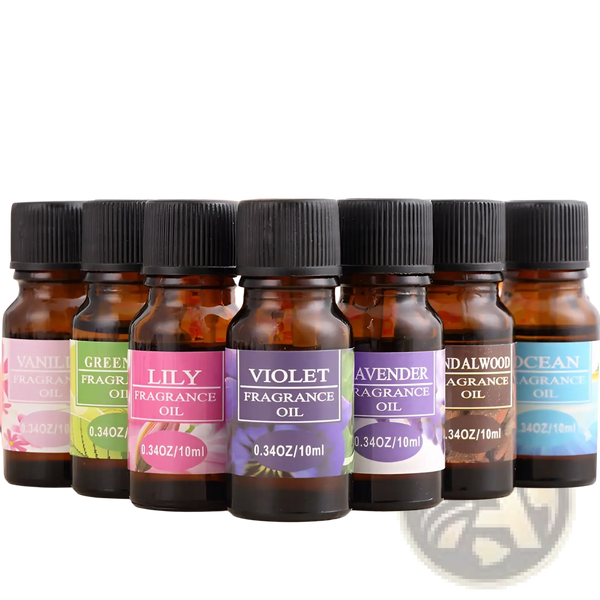 Set of 12 ARBA Global aromatherapy essential oils bottles for humidifiers, 10ml each, in a beauty and personal care collection.