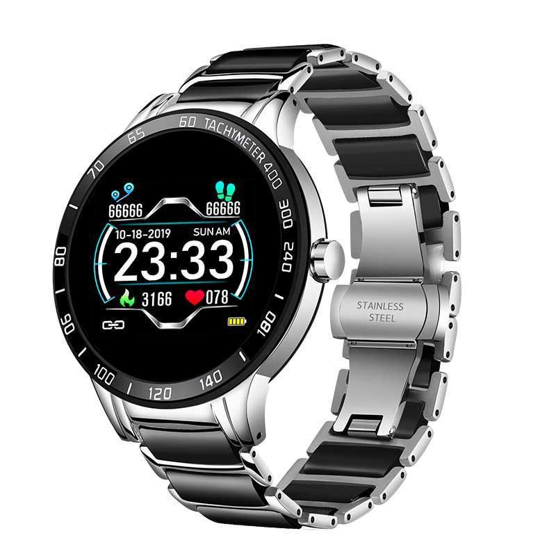 Stevvex luxury ceramic unisex smartwatch with heart rate monitor, blood pressure tracker, ceramic strap, waterproof sport design