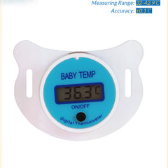 Pink Baby Joy pacifier digital thermometer for infants, featuring a soft, baby-friendly design with easy-to-read digital display.