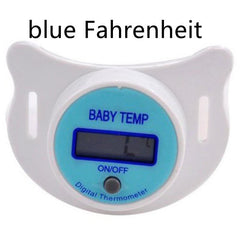 Pink Baby Joy baby pacifier with built-in digital thermometer for accurate temperature reading and soothing comfort.
