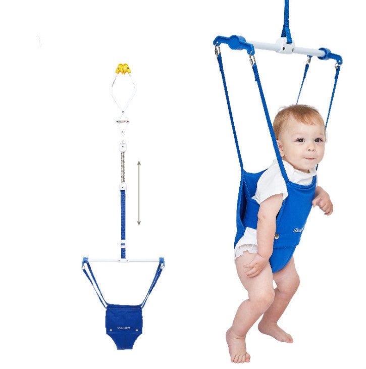Pink children's bounce fitness frame by Baby Joy, designed for kids to enjoy safe and active bouncing fun.