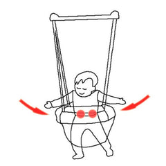 Pink children's bounce fitness frame by Baby Joy with supportive handles, designed for active play and exercise.