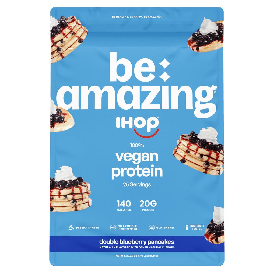 Vegan Protein powder by Be Amazing in Dole Whip Pineapple flavor, displayed in a container with 25 servings.