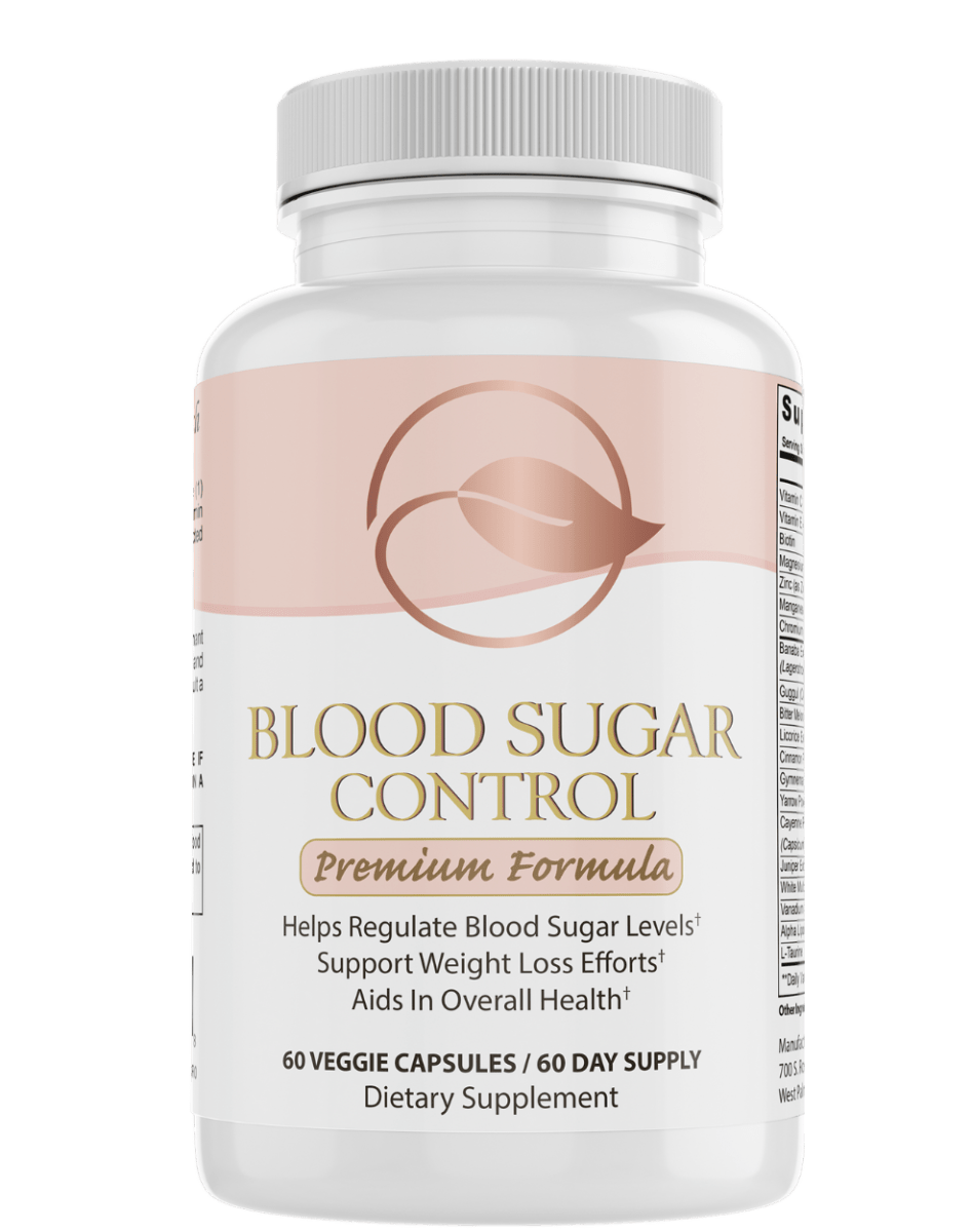 Bellawell Health Blood Sugar Balance capsules showing a bottle of dietary supplement capsules for blood sugar support.