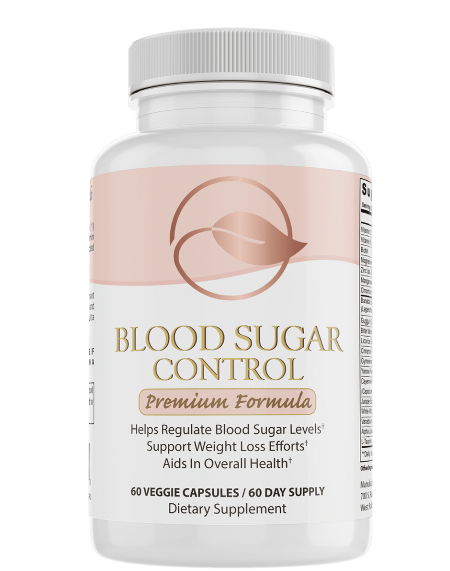 Bellawell Health Blood Sugar Balance capsules showing a bottle of dietary supplement capsules for blood sugar support.