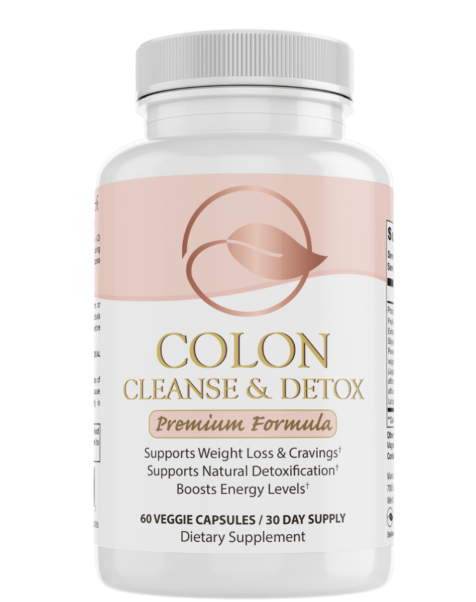 Bellawell Health Total Colon Cleanse & Detox capsules, natural supplement for digestive health and detoxification.