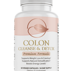 Bellawell Health Total Colon Cleanse & Detox capsules, natural supplement for digestive health and detoxification.