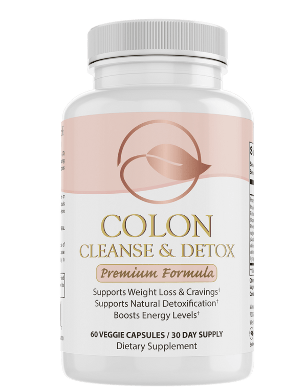 Bellawell Health Total Colon Cleanse & Detox capsules, natural supplement for digestive health and detoxification.