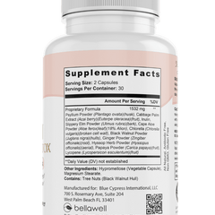 Bellawell Health Total Colon Cleanse & Detox capsules, natural supplement for digestive health and detoxification.