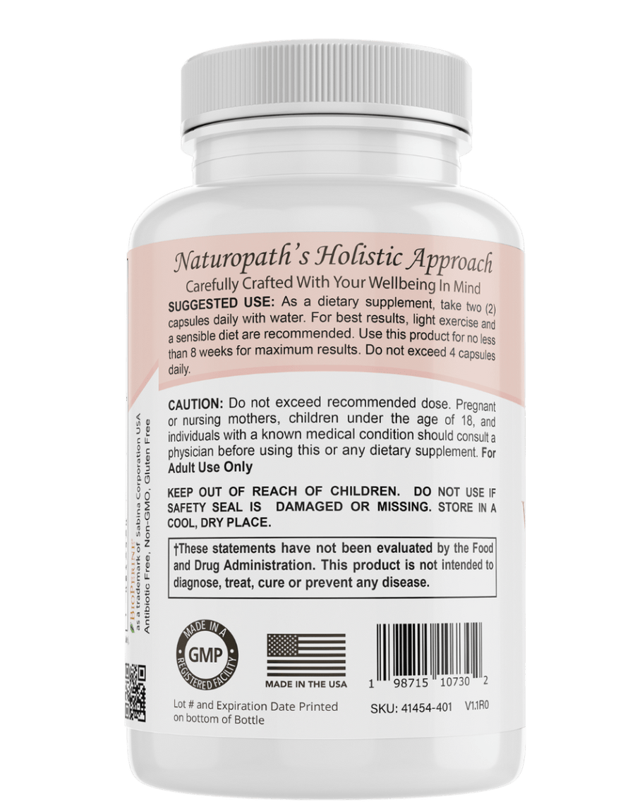 Women's Vitality Plus capsules by Bellawell Health, showing a bottle of dietary supplement capsules for wellness.