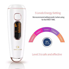 Bellawell Health IPL hair removal device for effective at-home hair removal with sleek design and multiple intensity settings.