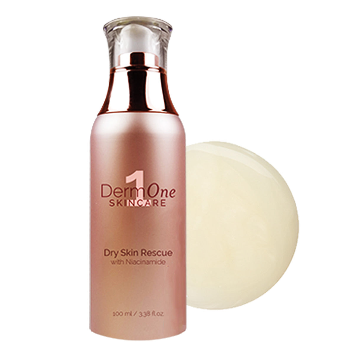 Best Clean Beauty Derm #1 Dry Skin Rescue moisturizer with Vitamin B3 in a 3.38 oz jar, featuring creamy texture for dry skin relief.