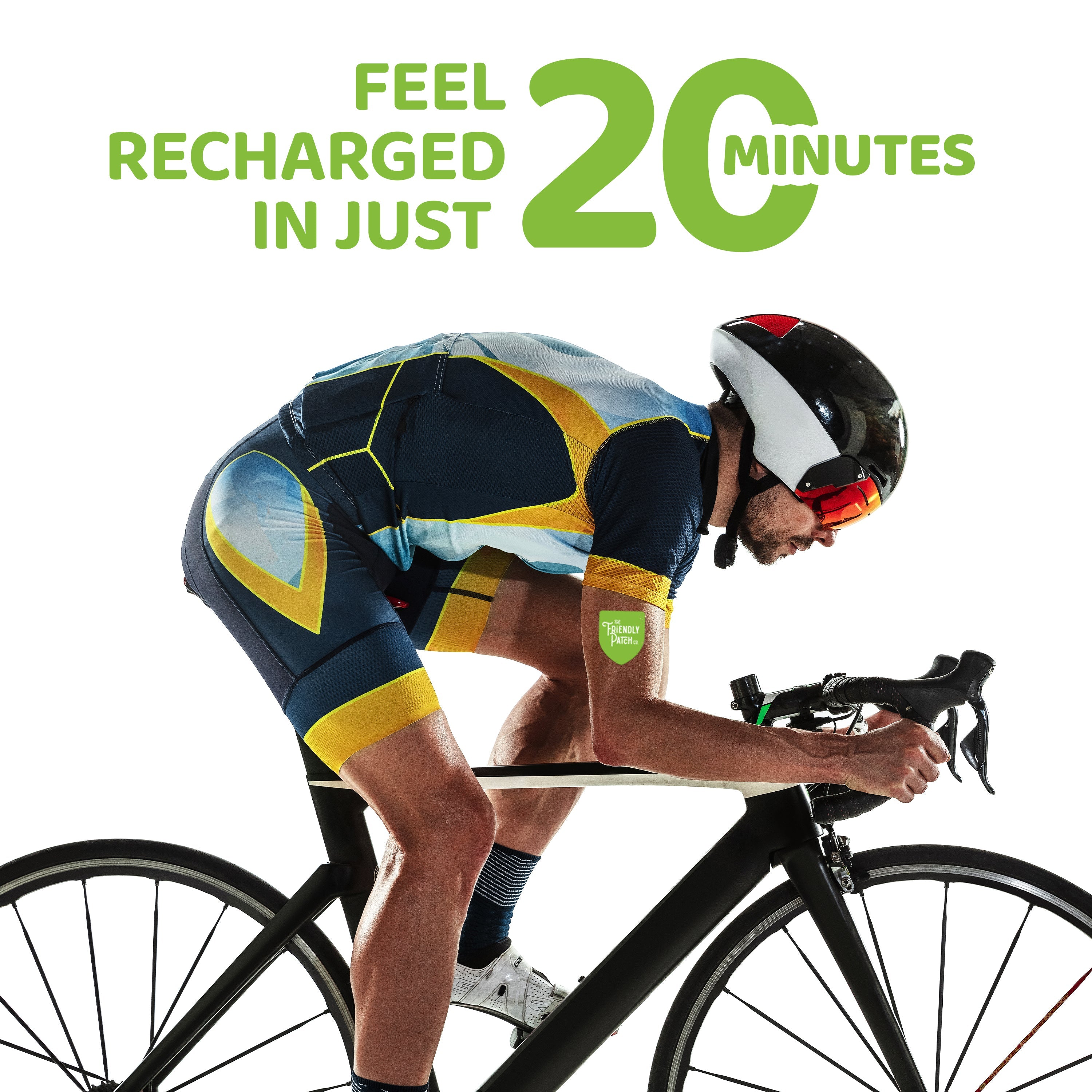 Friendly Patch Co Boost Energy patches for bike riders, caffeine and guarana transdermal energy supplement in a 28-pack