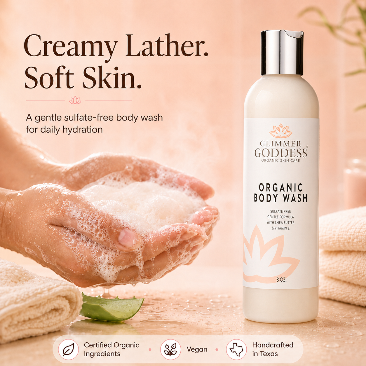 Organic Moisturizing Body Wash for Soft, Hydrated Skin