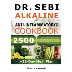 Dr. Sebi Alkaline and Anti-Inflammatory Diet Cookbook by Books by splitShops, paperback with colorful cover showing recipes and herbs.