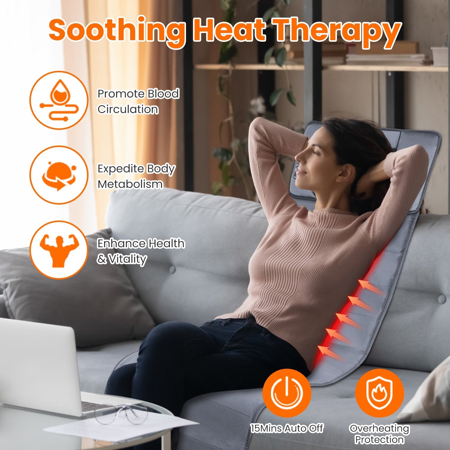 Gamba Beauty full body electric massage mat with padded surface and control panel for relaxing health and personal care.