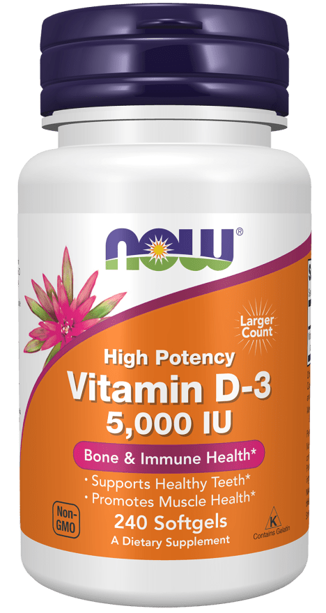 Country Life Vitamin D-3 5000 IU softgels, 240 count, dietary supplement for immune support and bone health.