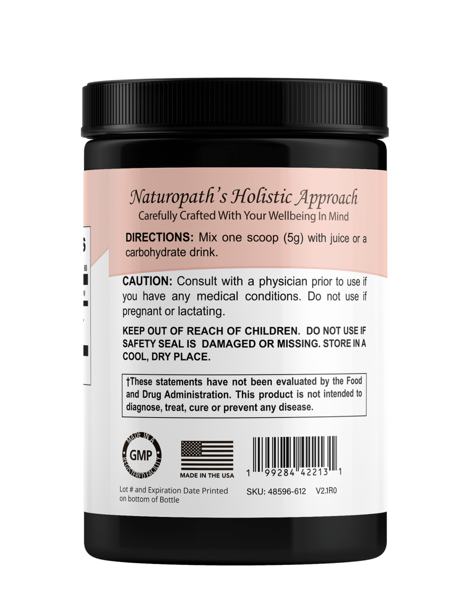 Bellawell Health creatine powder, a high-energy supplement in powder form, shown in a clear container with a scoop.