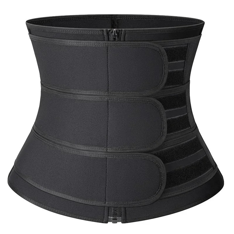Black Dabfavshop waist trainer for men with zipper, size 2XL, slimming apparel designed to shape the waist and enhance posture.