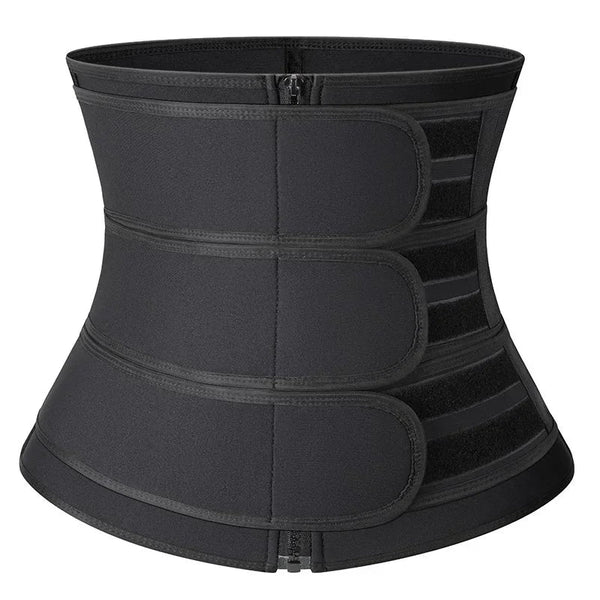 Black Dabfavshop waist trainer for men with zipper, size 2XL, slimming apparel designed to shape the waist and enhance posture.