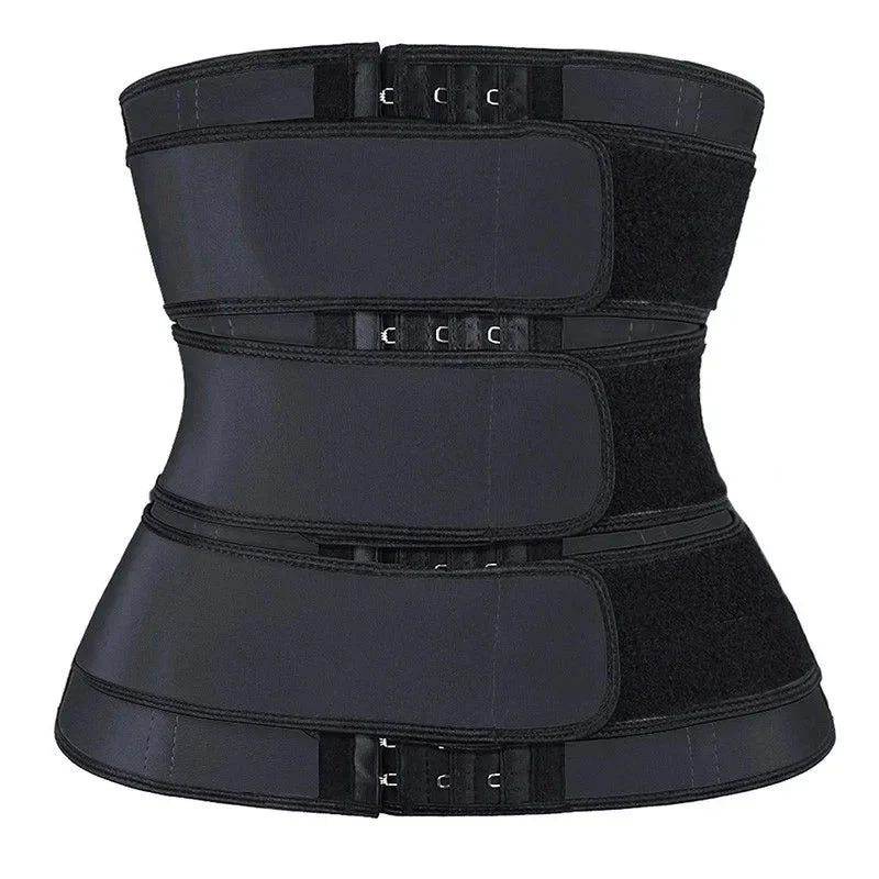 Black Dabfavshop waist trainer for men with zipper, providing slimming support and a snug fit for men’s slimming apparel.
