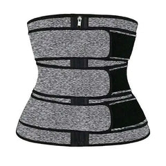 Black Dabfavshop waist trainer for men with zipper, size 2XL, slimming apparel designed to shape and support the waist.