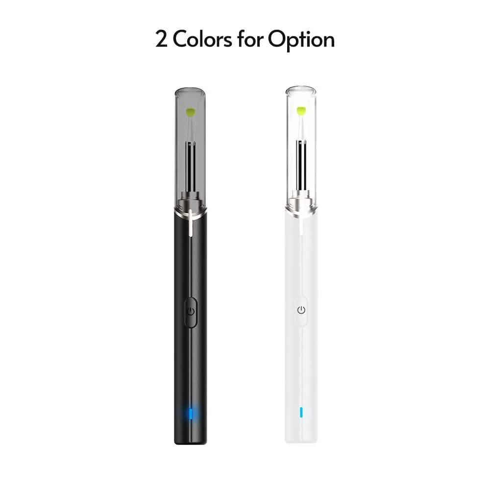 Black intelligent visual ear otoscope inspection tool for ear examination, used in beauty and personal care.