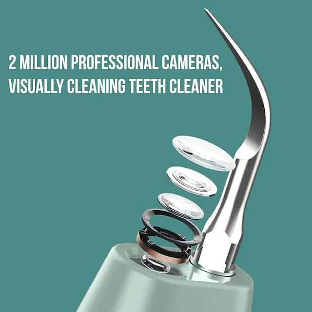 White DailySale ultrasonic teeth cleaner for oral hygiene, featuring sleek design and ultrasonic cleaning technology.