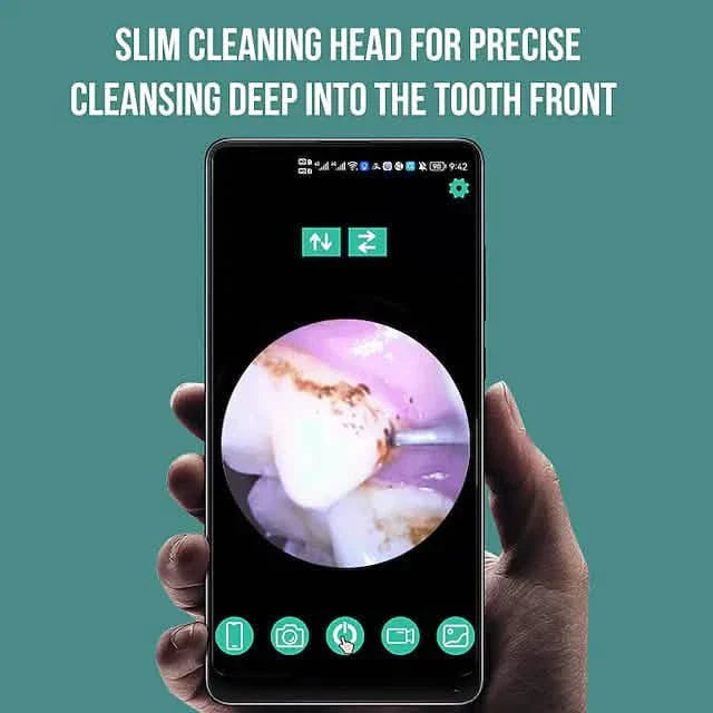 White Visual Ultrasonic Teeth Cleaner by DailySale for effective at-home dental hygiene and oral care.