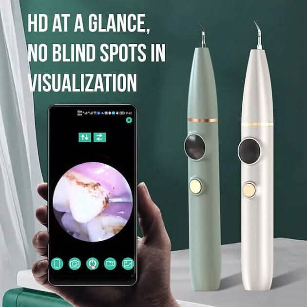 White DailySale Visual Ultrasonic Teeth Cleaner for beauty and personal care, showing the compact device with cleaning head.