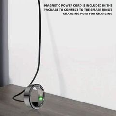Gold DailySale Smart Ring Fitness & Exercise Assistant displaying activity tracking features on a sleek wearable ring.
