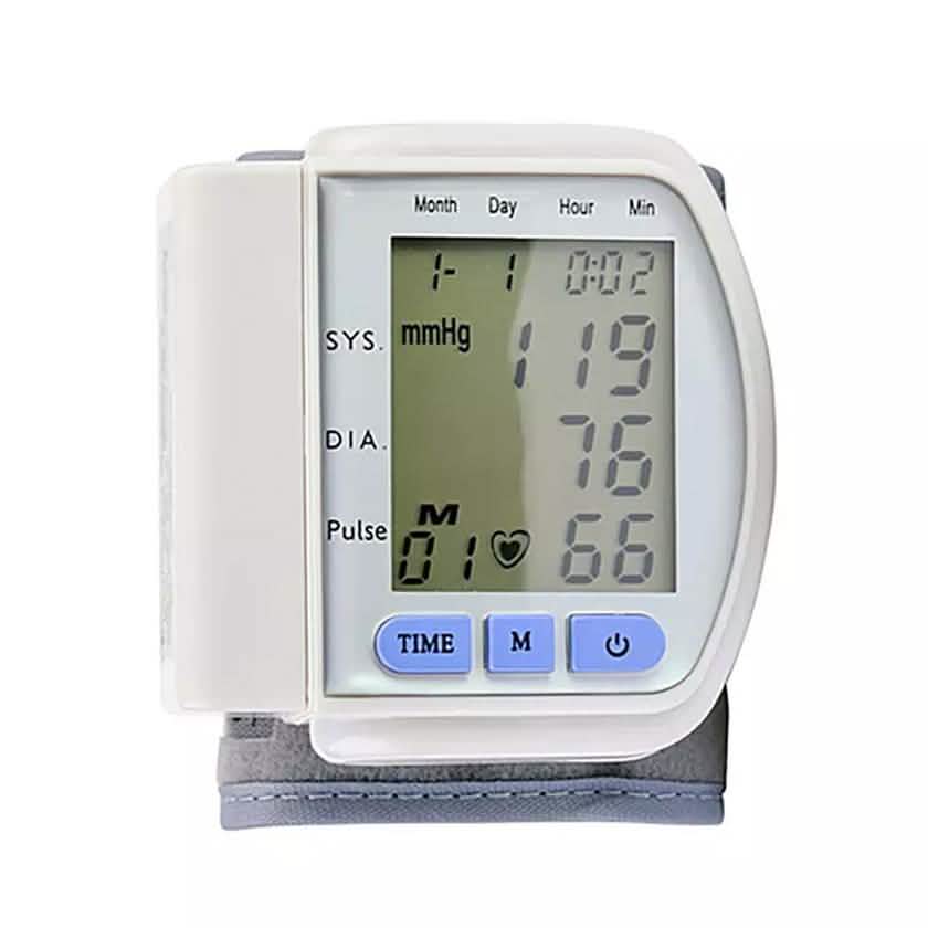 LCD digital automatic wrist blood pressure monitor by DailySale, portable electronic BP monitor for health and wellness.
